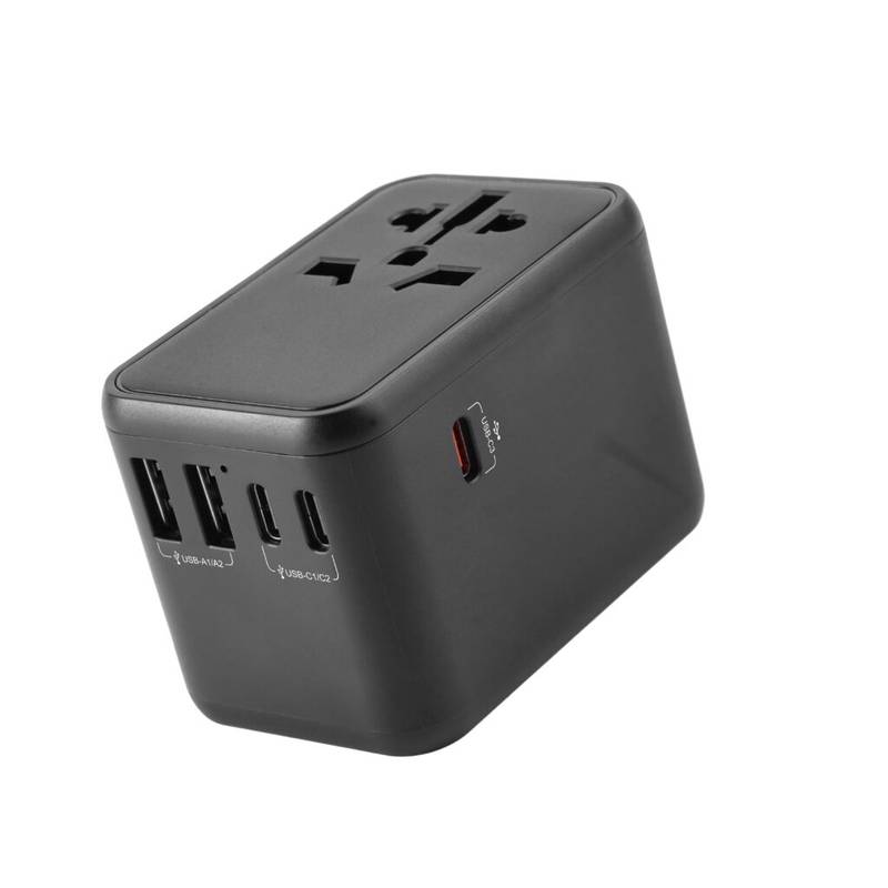 Adattatore Da Viaggio Universale Con 2 USB-C E 2 USB-A – Spina Internazionale Per UK, USA, UE, Australia – 5 Dispositivi In Carica, 130g Leggero