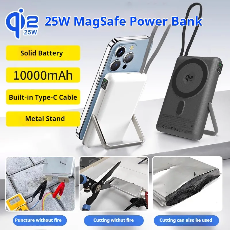 Banque D'alimentation Sans Fil Magnétique Magsafe Bramson 15 W 5 000 Mah Sortie Usb C Usb 6 9x1 9x10 9 Cm Couleur Transparente Dam 93846034